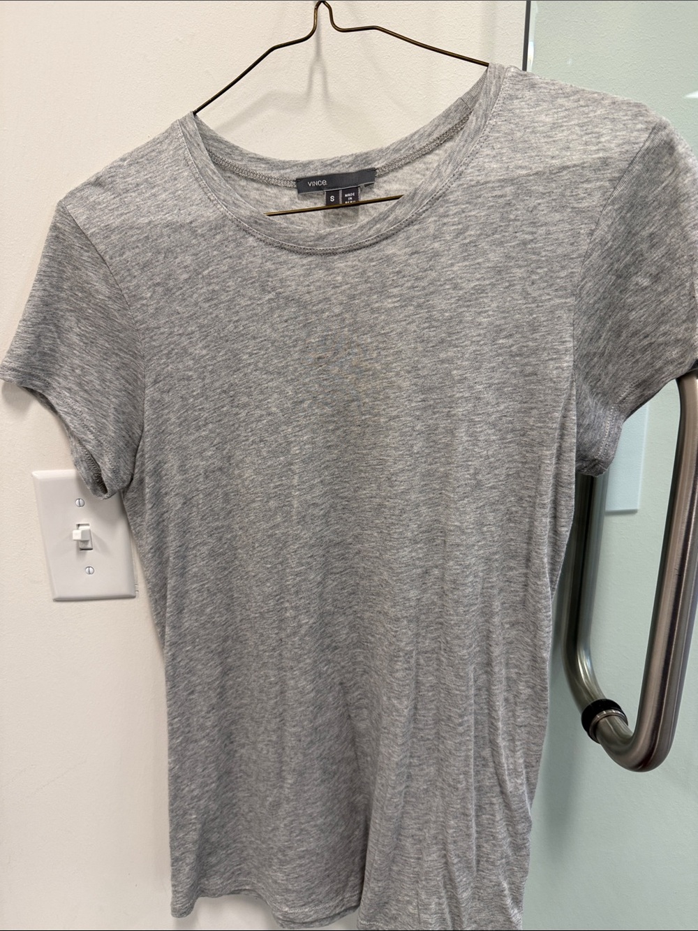 Vince Gray Heather Short Sleeve Crewneck Tee